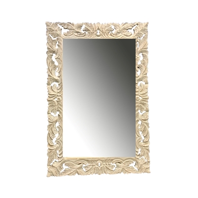Rectangle Wall Mirror-Whitewash 